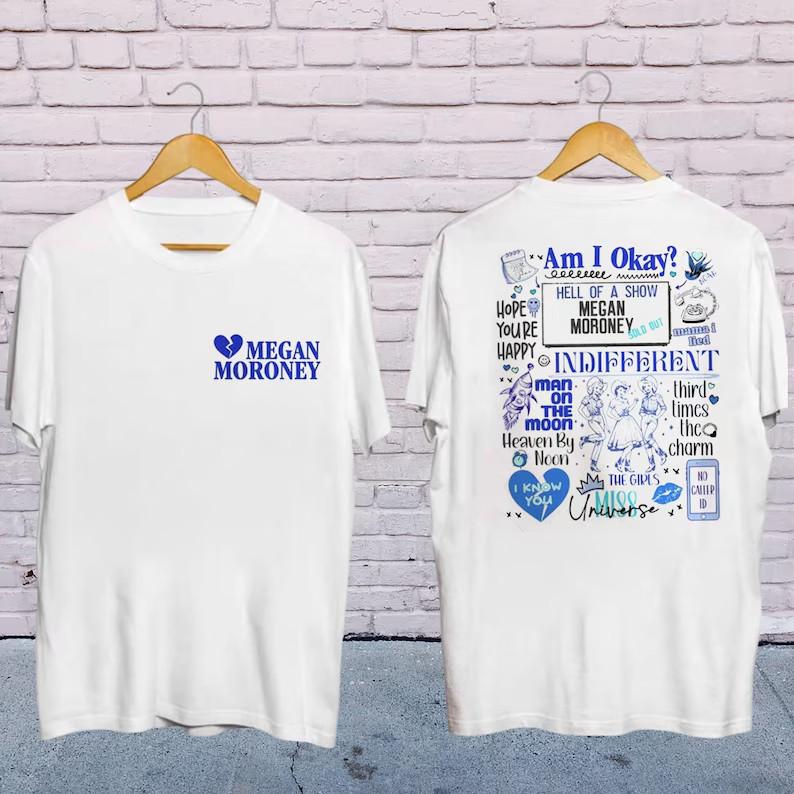 2 стороны Megan Moroney 2025 Am I Okay Tour Футболка Белая Унисекс S-5XL E1357 Унисекс Футболка XXXL