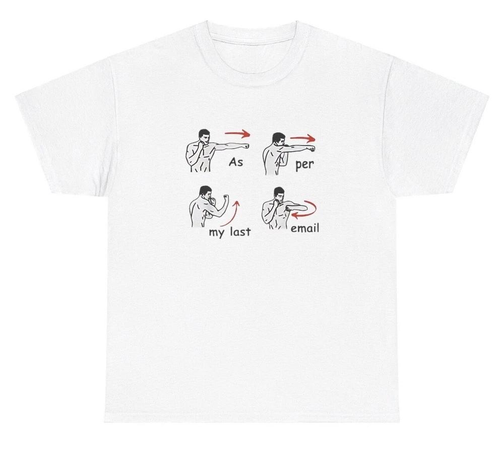 As Per My Last Email T Shirt Funny Angry Work Coworker Meme Silly Gen Z Gift Tee S