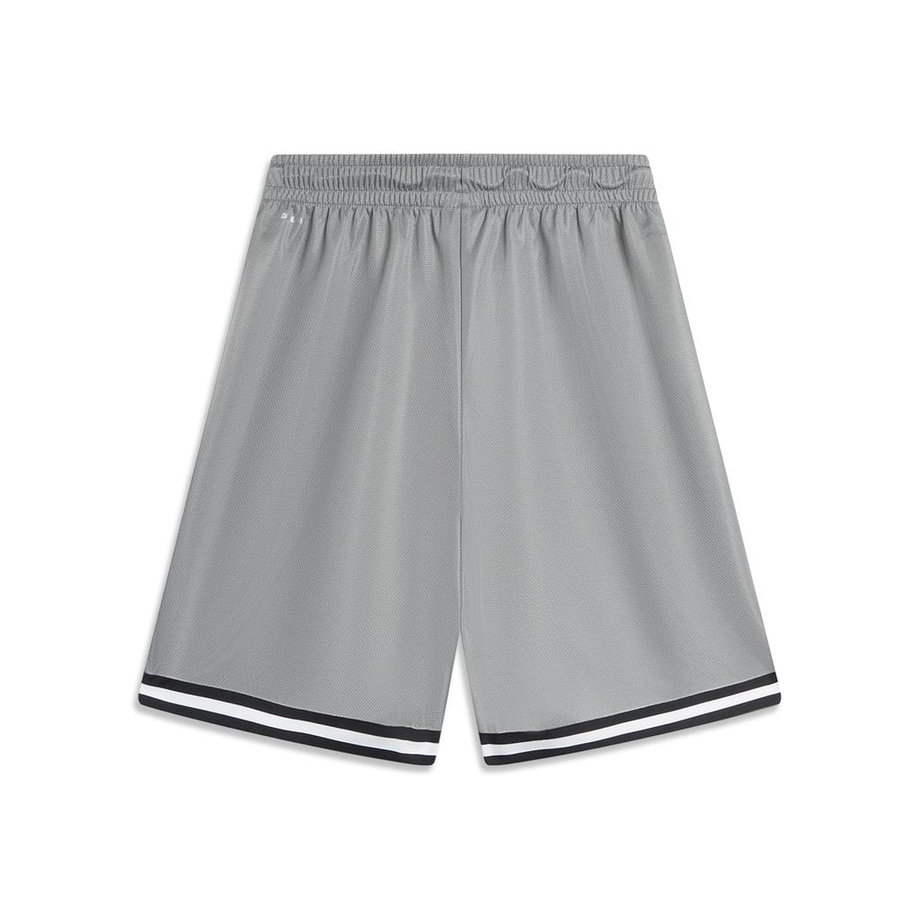 Li Ning Sports Lifestyle Series Letter Logo Mid Waist Drawstring Comfortable Sports Shorts Men Shorts Gray AKSU623-4