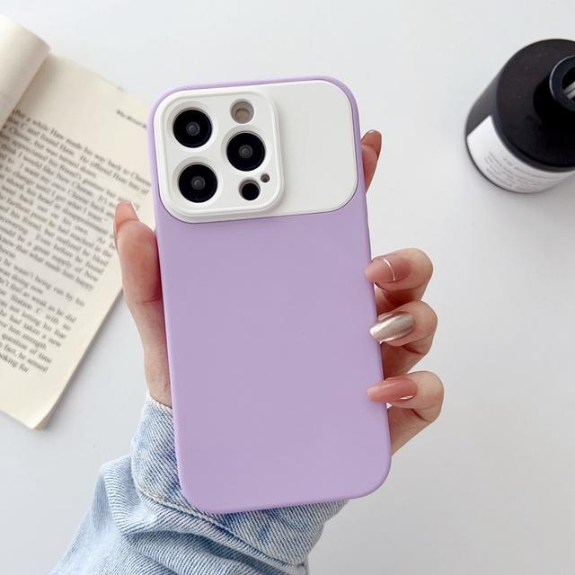 Camera Larger Window Display Phone Case For Iphone 14 12 13 Pro Max 11 14 Plus Silky Silicone Hit Color Microfiber Lining Cover