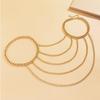New Fashion Exaggeration Multi Layer Mental Thick Shoulder Chain Necklace for Women Elegant Shawl Gold Color Body Chain Jewelry