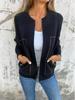 2024 Autumn/Winter Casual Solid Color Zipper Jacket