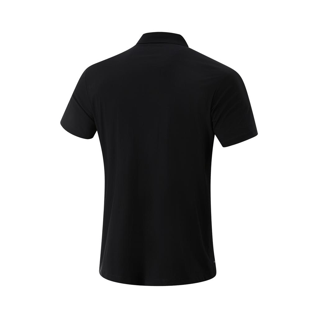 Li-Ning Breathable Solid Color Logo Short Sleeve Polo Shirt Men tops Black APLV039-2