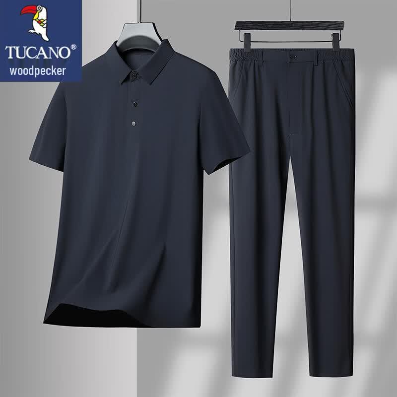 TUCANO Men s Ice-Feel Short Sleeve T-Shirt and Long Pants Set 3XL