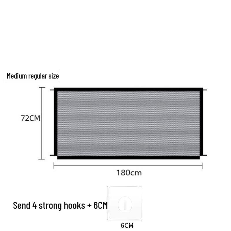 Indoor Mesh Dog Fence for Small & Medium Dogs - Punch-Free, Telescopic, Door Protection