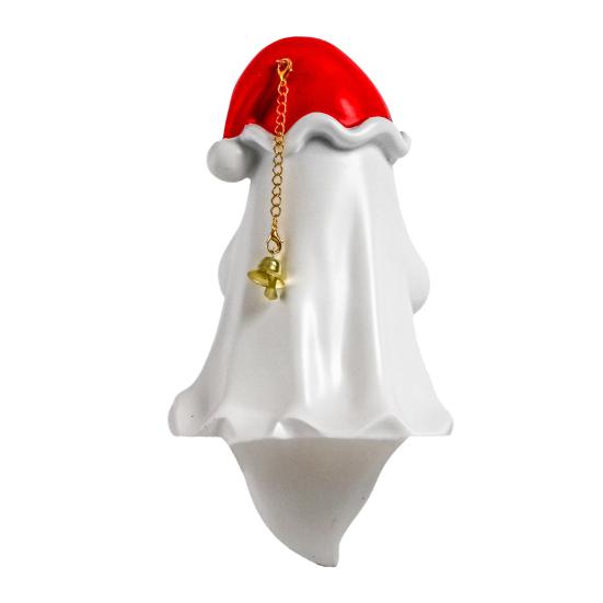 Cute Ghost Reading Book Lamp Christmas Bedroom Light with Red Hat Lightweight Halloween Home Decoration