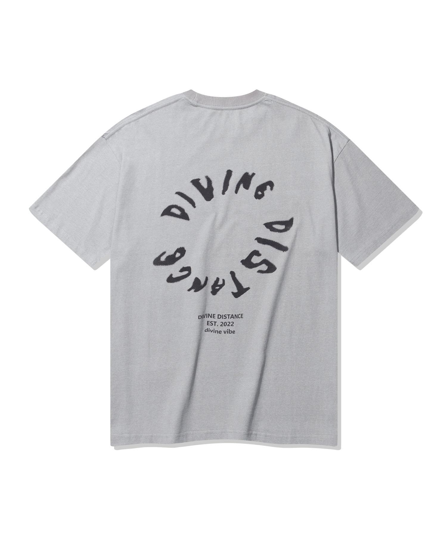 Divine Distance Pigment Round Logo T-Shirt [Light Gray] L