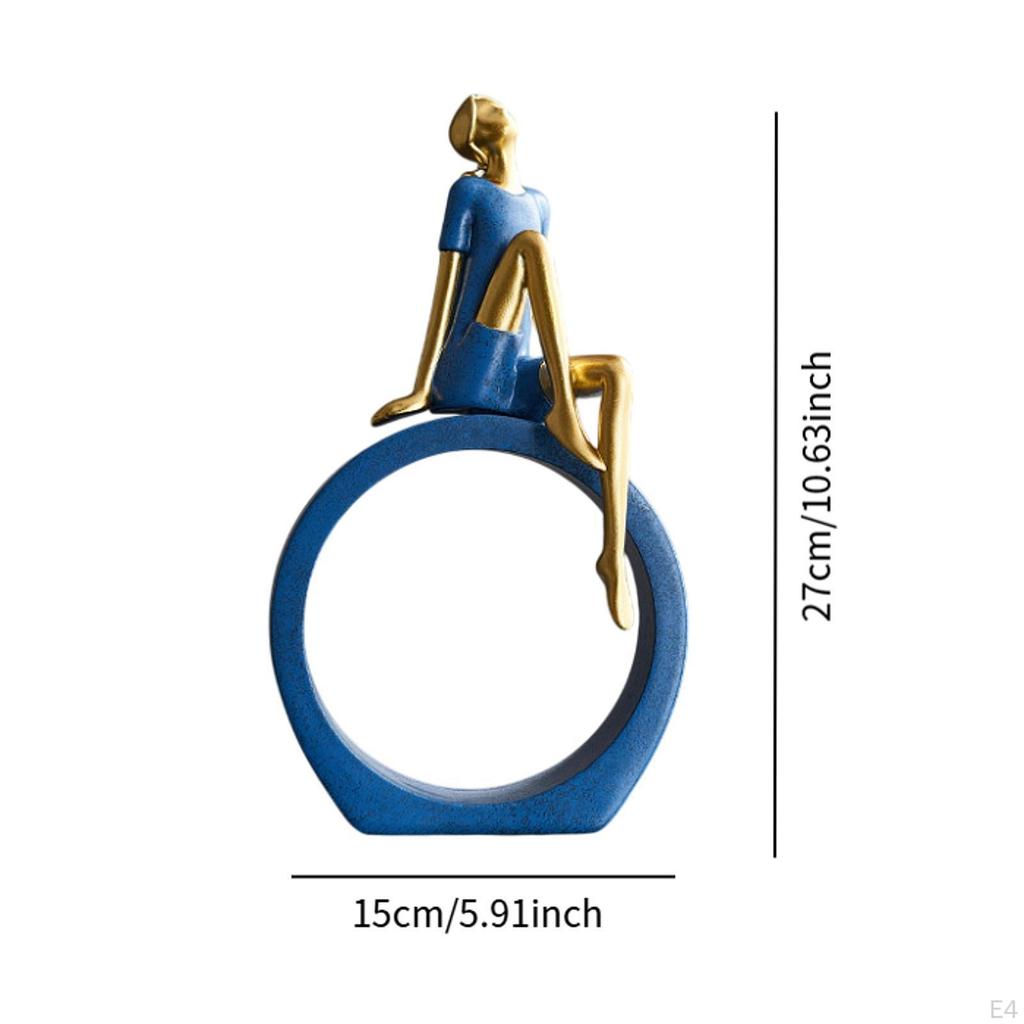 Girl Figurine Women Statue Bookshelf Elegant Decorative Decoration Abstract Sculpture