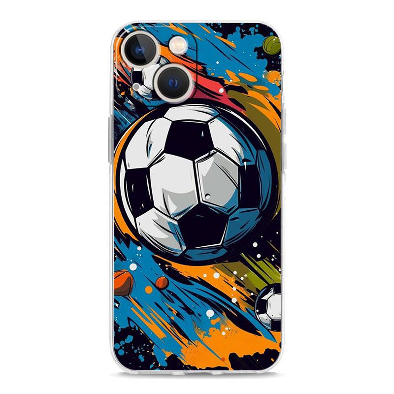 Phone Case For iPhone 18 15 14 13 12 Mini 11 Pro Max XS X XR 7 8 Plus Clear Silicone TPU Cover Football Passion Soccer Ball