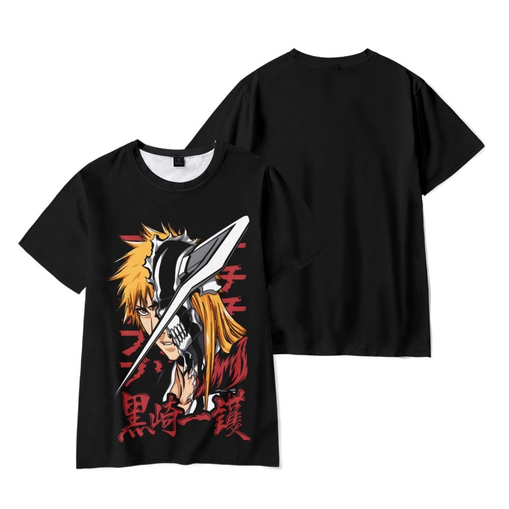 

Модные Мультяшные Футболки BLEACH для Женщин Мужчин Летняя Одежда Фитнес С Круглым Вырезом Мужская Футболка для Мужчин Оверсайз Новые Мужские Футболки Топы XS чёрный