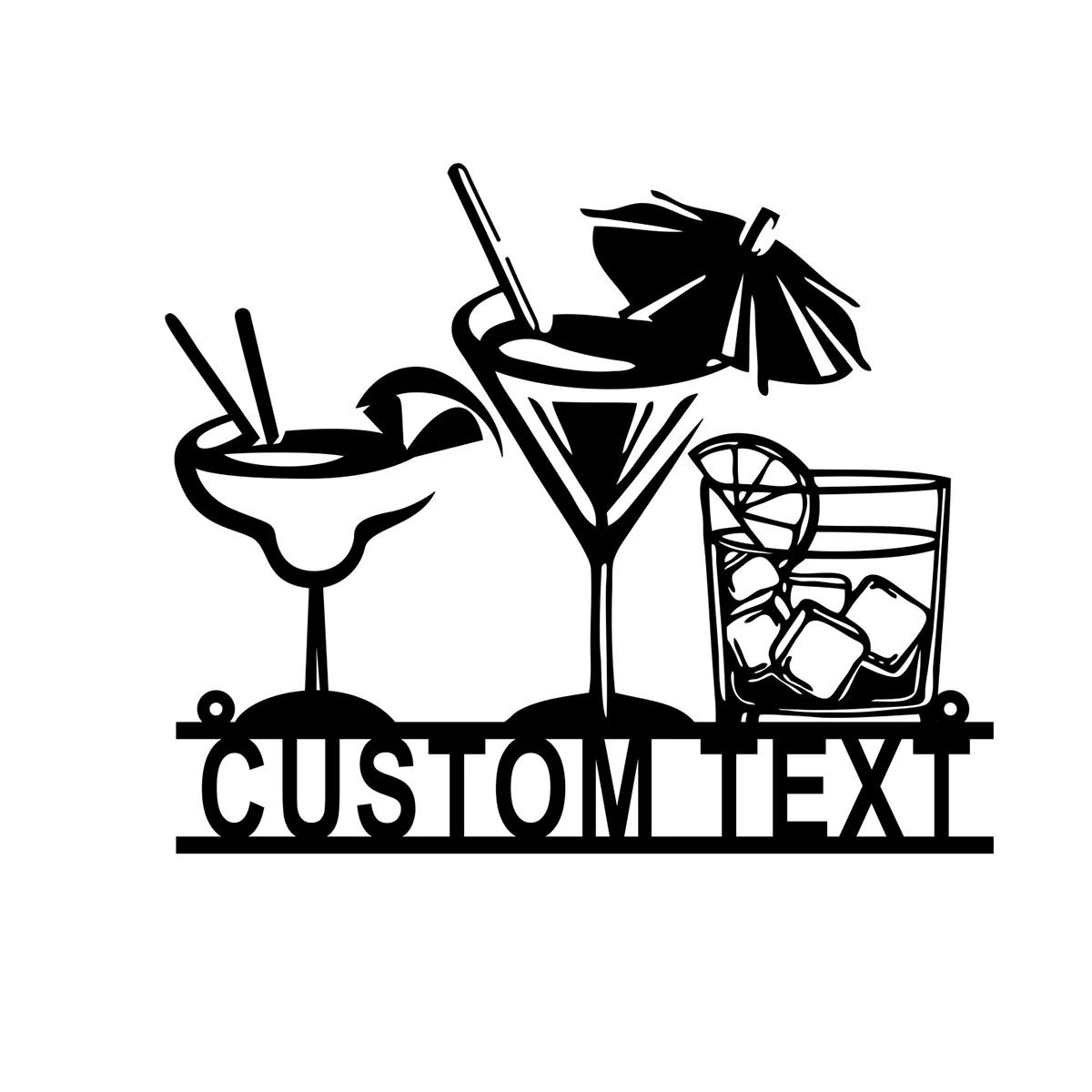 

Metal Bar Sign, Personalized Wall Art, Pub Drink Decor, Cocktail Metal Plaque, Whiskey Man Cave Gift, Home Bar Decoration чорний