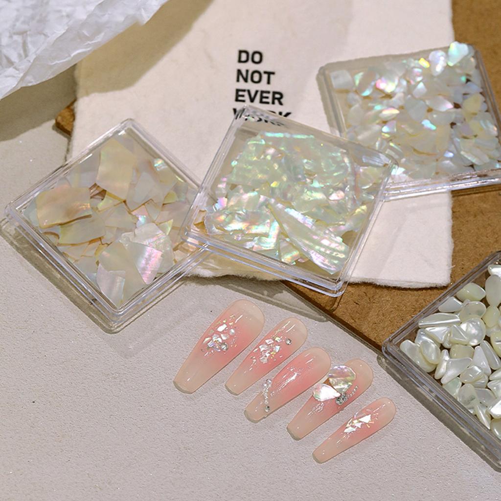 1 Dose Aurora Muschelflocken Abalone Nägel Charme Dünne Natürliche Unregelmäßige Scheibe Muschelstein Pailletten Maniküre Kunst Dekoration Salon DIY