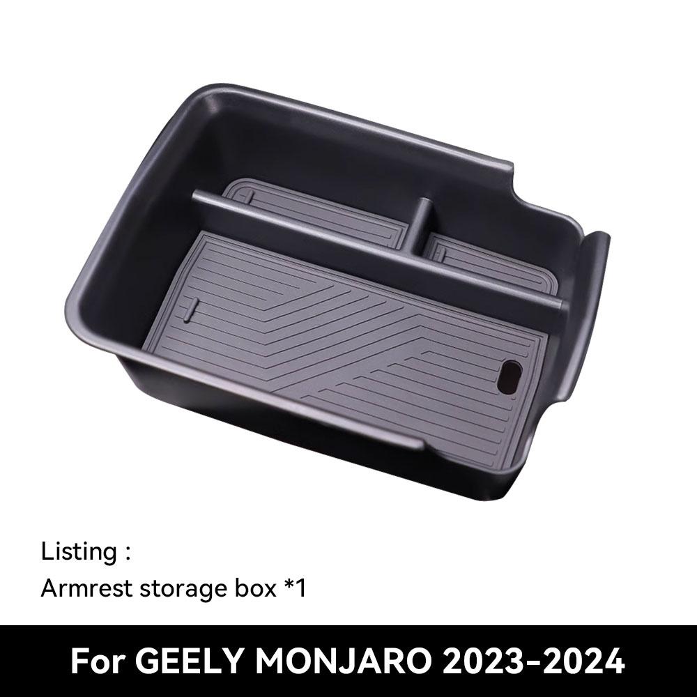 Car Armrest Storage Box Tray for GEELY MONJARO 2024 Auto Center Console Box Orgnainzer Tidy Up Interior Accessories