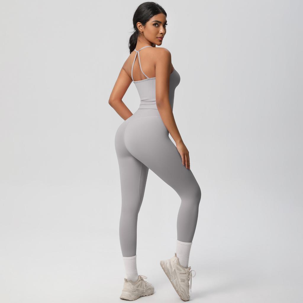 Shaving And Quick Drying Yoga Clothes, Sexy And Beautiful Back, Tight Fitting Sports Bra Set, Outdoor Running And Fitness Two-Piece Set For Women