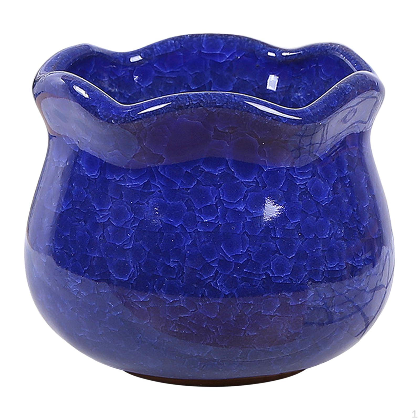 

Керамический контейнер с гладкой глазурью для настольного дома, прочный Blue