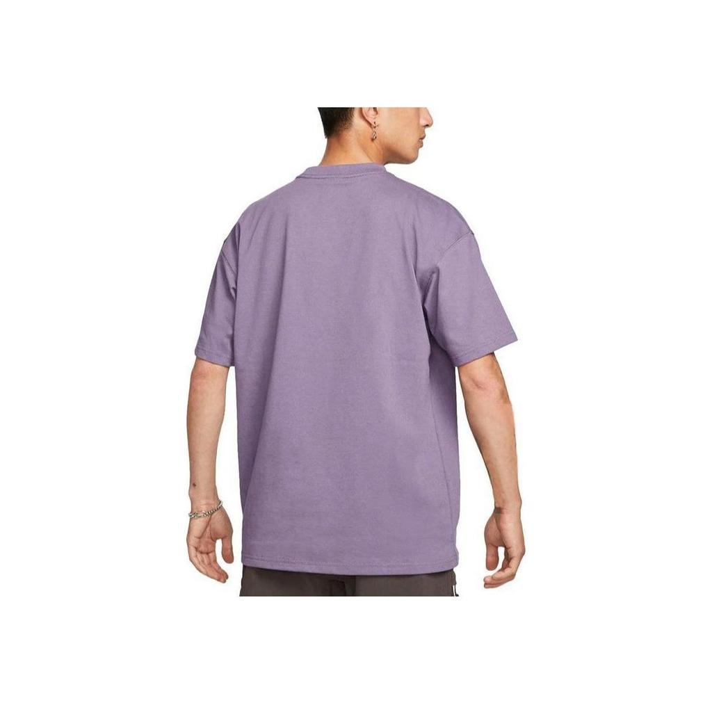 Nike Patterned Crew Neck Pullover Loose Short Sleeve T-Shirt Men Tops Purple DQ1815-553