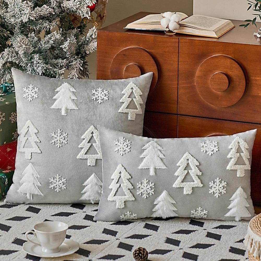 Sofa Couch Christmas Pillow Covers Xmas Trees Pattern Home Textile Cushion Cover Christmas Supplies Christmas Cushion Covers