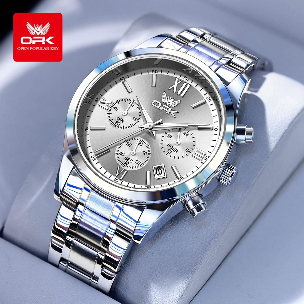 OPK 6052 Mens Watch Automatic Date Stainless steel Band High Quality Men's Watches