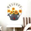 Office Decor Pendant Garland Welcome Sign for Front Door Wreath Signs Iron Plant