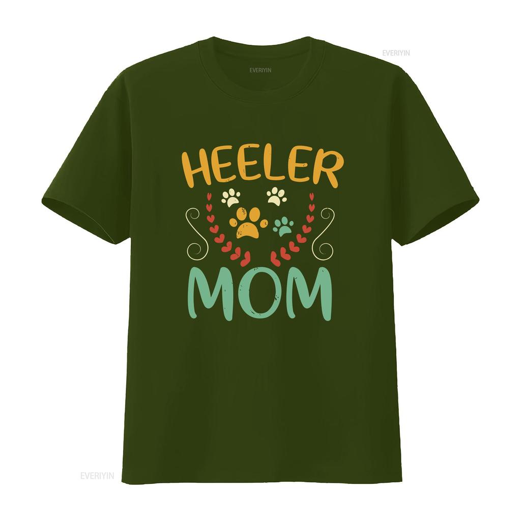 Retro Stil Heeler Mamma T-shirt Australisk Boskapshund Mamma Söt Vintage Tassar vintage Tvättad Lätt man streetwear