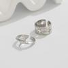 Punk Koperkleurige Viersterren Open Ring voor Dames Heren Mode Hip Hop Metaal Geometrisch Holle Vingerring Y2K Zirkonia Accessoires