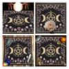 Paño de Altar de Tarot de Franela Cuadrado Almohadilla para Juego de Mesa Almohadilla para Oráculos Astrológicos Cubremesa Alfombrilla para Cartas Mantel para Adivinaciones