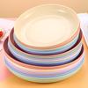 Wheat Straw Solid Color Round Plates Salad Dessert Dinner Reusable Microwave Safe Anti Fall And Shatter Plates Fruit Plate