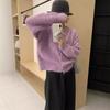 Solid color gentle temperament knitted cardigan top women's autumn and winter new fashion soft waxy versatile sweater jacket tide