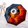 Flame & Water: The Ultimate Billiard Ball ArtworkUmbrella, Portable 3-Fold Umbrella for Men & Women,Christmas Gift ES159