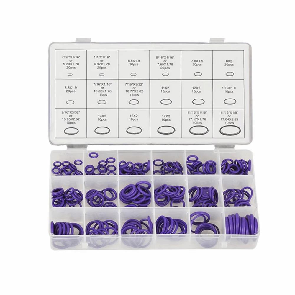 270Pcs 18 Sizes O-Ring Seals Assortment Kit Air Conditioning Compressor Seals  Refrigerant System