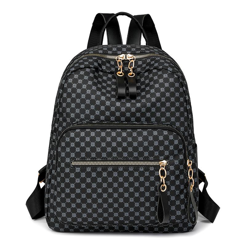 

Модний жіночий рюкзак Вінтажний дорожній рюкзак великої місткості в клітку чорний