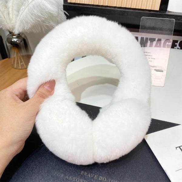 Women winter real rex rabbit fur earmuffs Soft fluffy natural rex rabbit fur Ear protection Girls fashion earmuffs