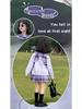 Kuromi School Style Girls' Cosplay Outfit: Sweater, Shirt, Plaid Skirt - Three-Piece Set for Spring/Autumn Performance.