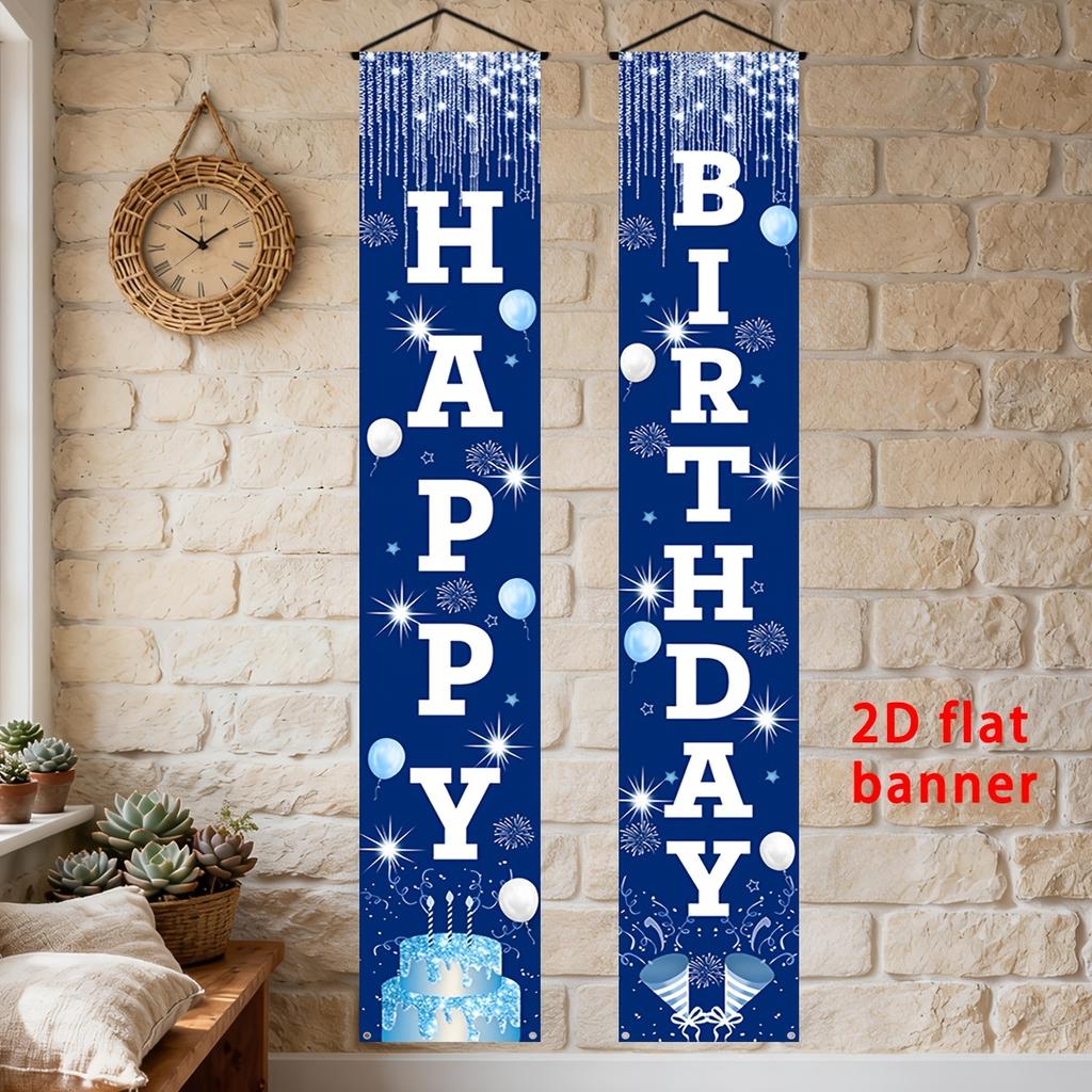 Happy Birthday Porch Sign Bunting 1 Pair Indoor Outdoor Decor