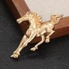Retro Zodiac Galloping Horse Brooch: Three-Color Enamel Pin Accessory for Men