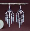 Vintage Bohemian Earrings Female Pop Versatile Fringed Earrings Minority Wind Leaf Ear Jewelry