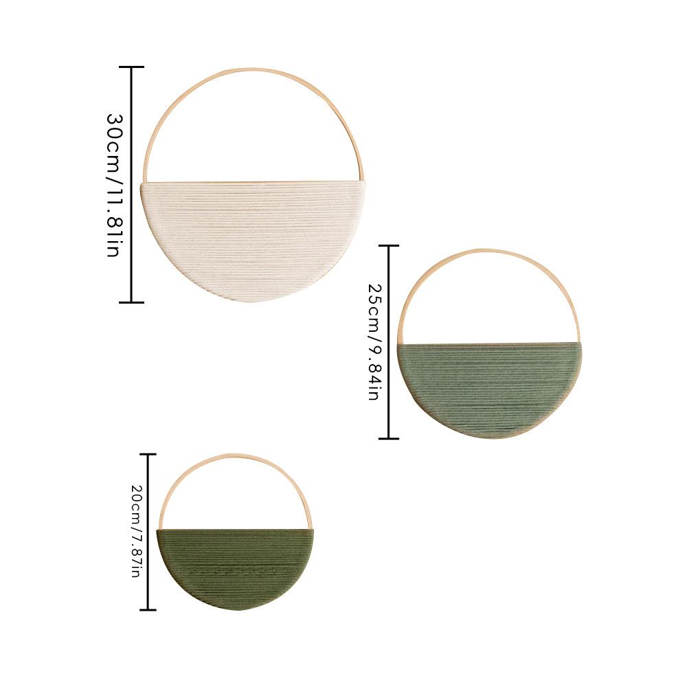 3 st/set Böhmisk Stil Rund Bambucirkel Väggupphängning Handgjord Väv Tapestry Väggdekorationer Heminredning DIY Geometriska Former