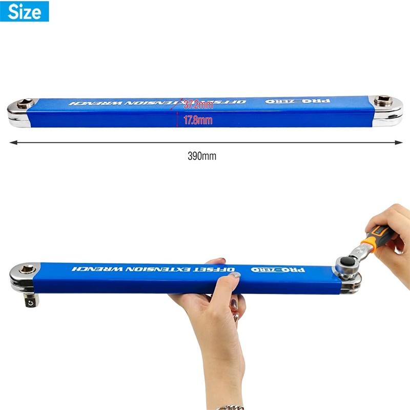 

Professional Zero Offset Extension Wrench Multifunction Tight Space Extension Tool 1/2 in 1/4 in 3/8 in Car Spanner Repair Tool