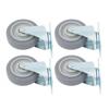 4 Pack Grey 4 Inch Swivel Caster Wheels 1200 Lbs Heavy Duty With Diagonal Bar