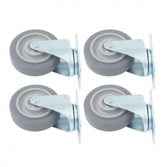 4 Pack Grey 4 Inch Swivel Caster Wheels 1200 Lbs Heavy Duty With Diagonal Bar