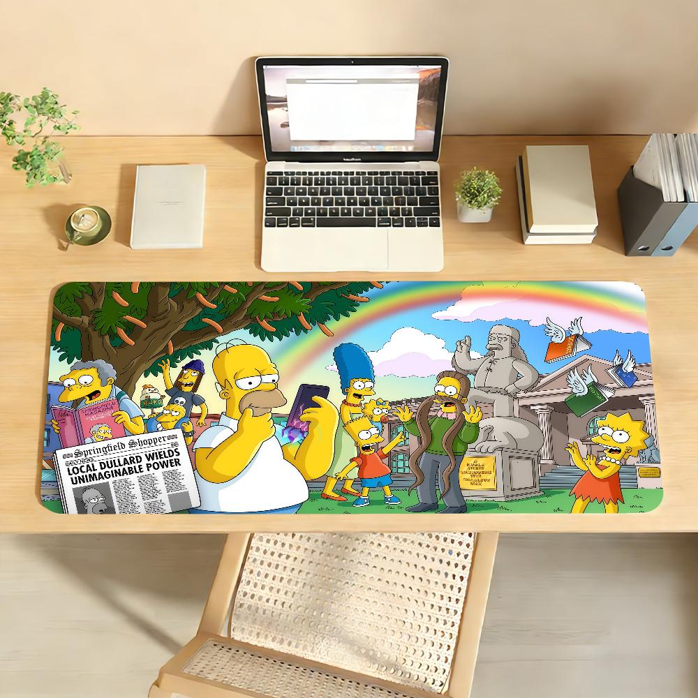The S-simpsons Cartoon Mouse Pad Anti Slip Rubber Edge Locked Thickened Laptop Gaming Desk Mat