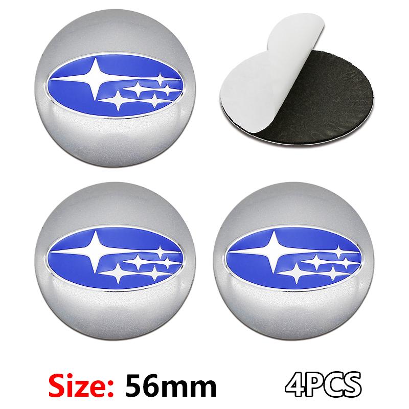 4 Stück 56mm Auto Radnabenkappe Abzeichen Emblem Aufkleber Autoaufkleber für SUBARU WRX STI Forester Impreza Legacy Outback BRZ XV