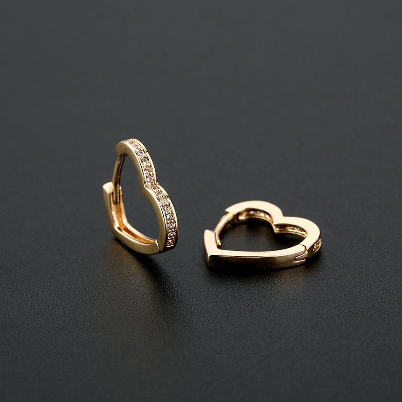

Fashion New Luxury Silver Color Hoop Earrings for Women Charm Simple Heart Zircon Earrings Wedding Jewelry Gift Accessories 14mm