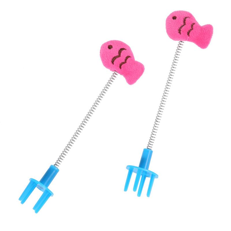 Placă de zgâriat pisici distractive Jucărie elastică de primăvară de desene animate Jucării interactive pentru pisici mici/medii