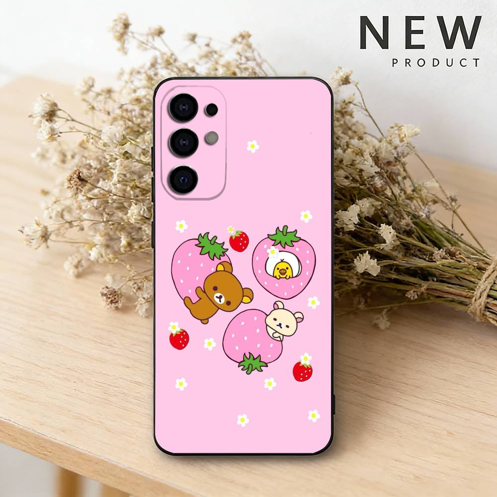 

Relax K-kuma R-Rilakkuma Phone Case For Samsung S26,25,24,23,22,30,21,10,9,Ultra,Plus,Lite Black Soft Case Samsung S26ULTRA