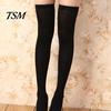 Women Stockings Solid Color Elastic Acrylic Fiber Over Knee Socks Stretch Comfortable Thigh High for Party