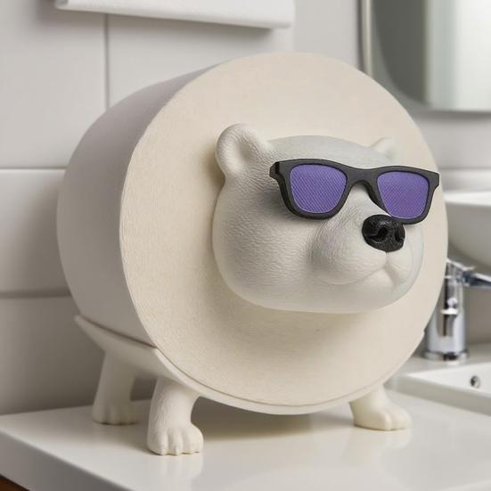 1/2Pcs Tissue Paper Roll Storage Holder Polar Bear Shape