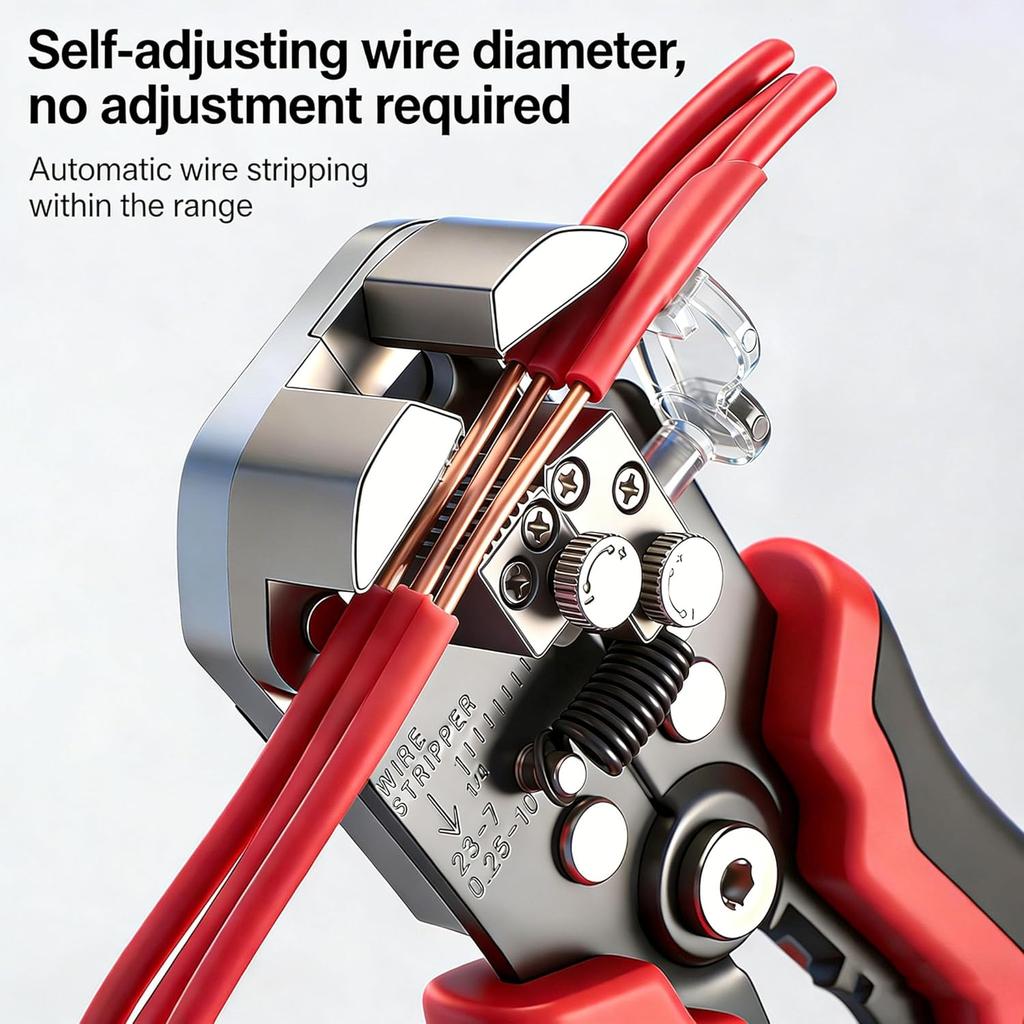 3-in-1 Automatic Wire Stripper/Cutter/Crimper, 8 Inch Multi Pliers For Electrical Wire Stripping, Cable Cutting,Crimping