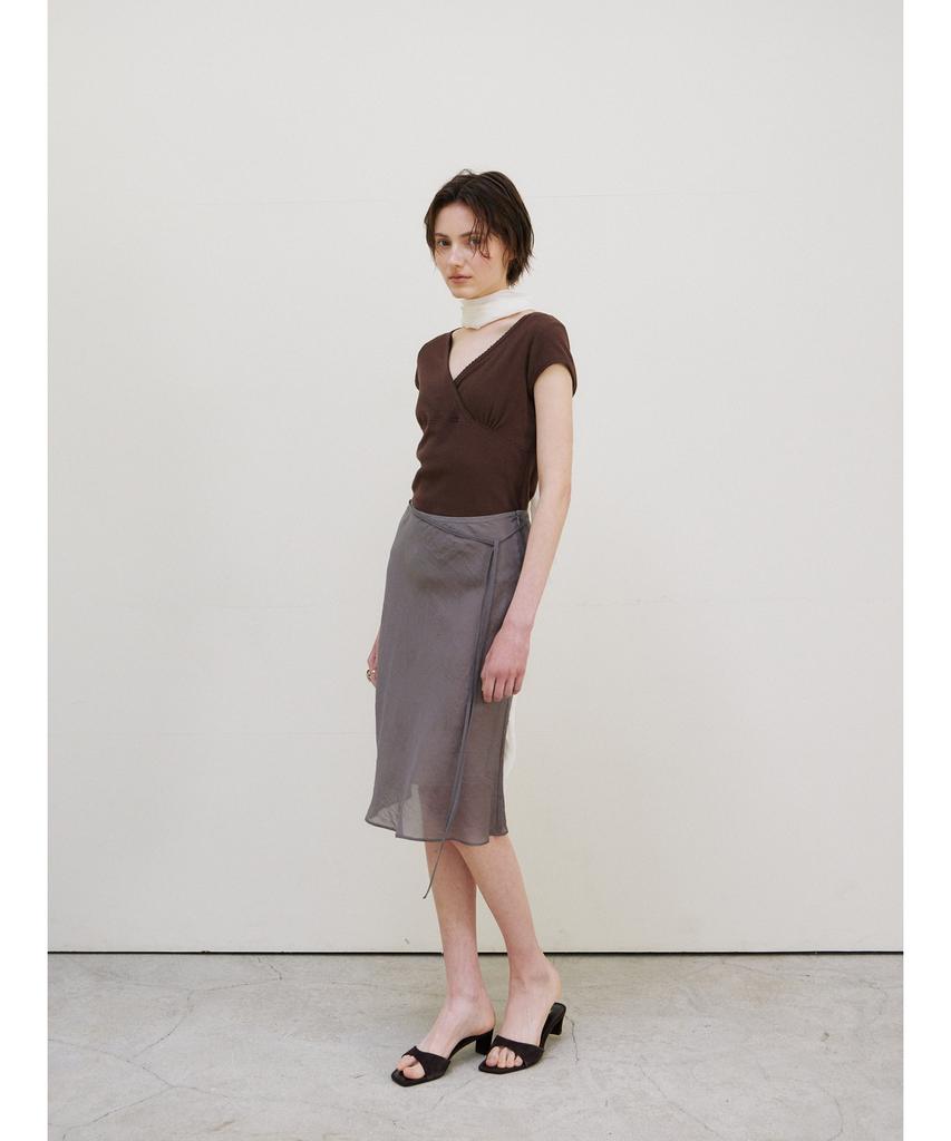 Ninnis [3Rd] Glassy See-Through Skirt (Khaki)