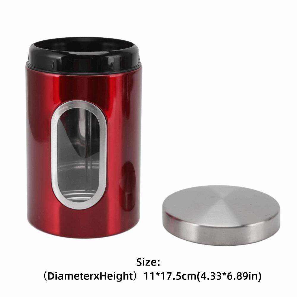 3PCS Set Durable Stainless Steel Containers Metal Storage Containers Home Kitchen